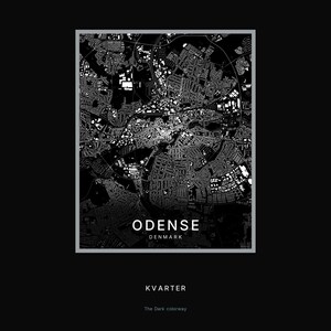 Odense map wall art — Listing image 08 — hero dark