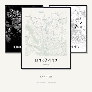 Linköping Map Print, Linköping Poster, Scandinavian Wall Art, Minimalist City Map, Sweden Printable, Digital Download, Housewarming Gift