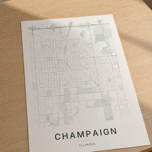 Champaign map wall art — Listing image 04 — detail