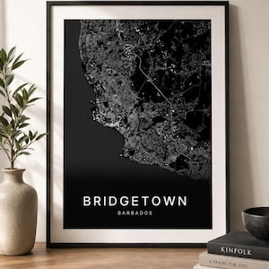 Bridgetown map wall art — Photo of the poster in an interior