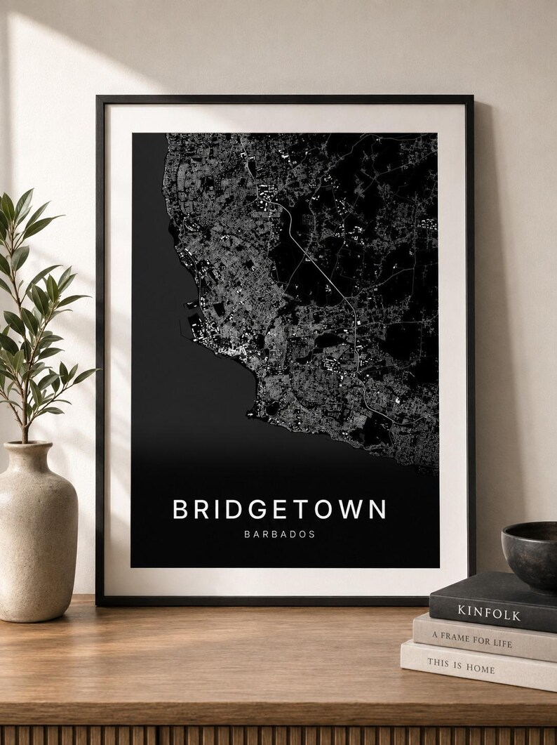Bridgetown map wall art — Photo of the poster in an interior