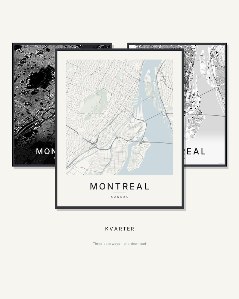 Montreal map wall art — Listing image 01 — hero