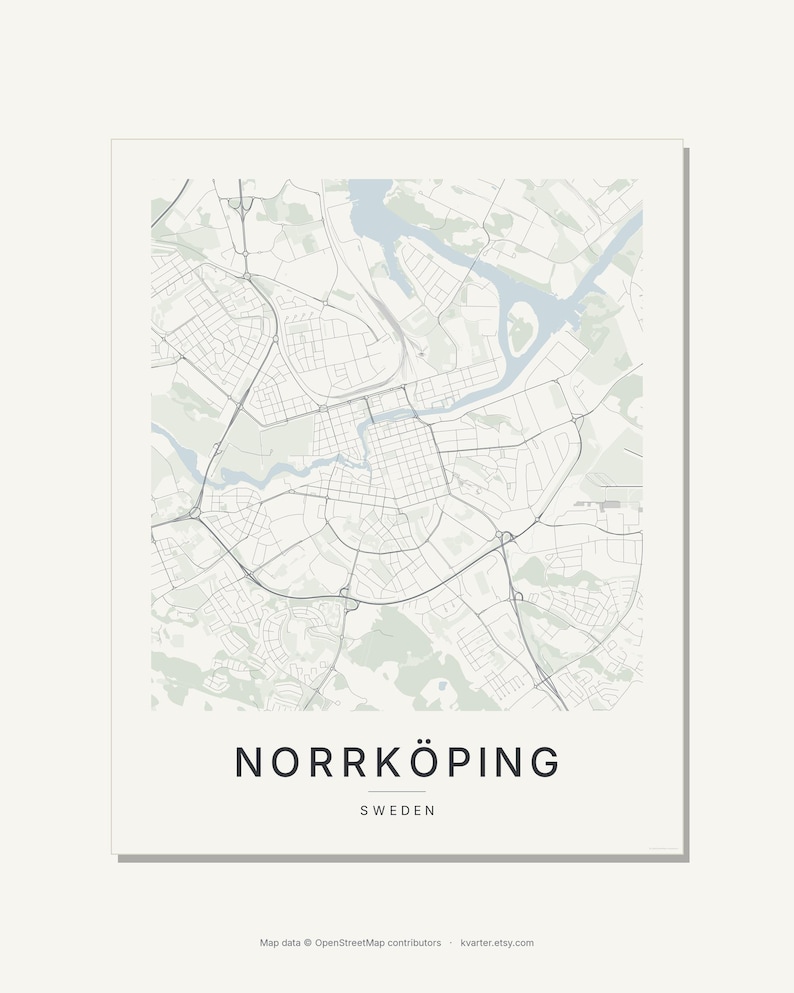 Norrköping map wall art — Listing image 03 — flat