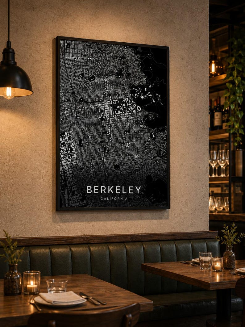 Berkeley map wall art — Listing image 04 — detail