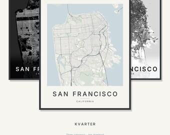 San Francisco Map Print, San Francisco Poster, Modern Wall Art, Minimalist City Map, United States Printable, Digital Download