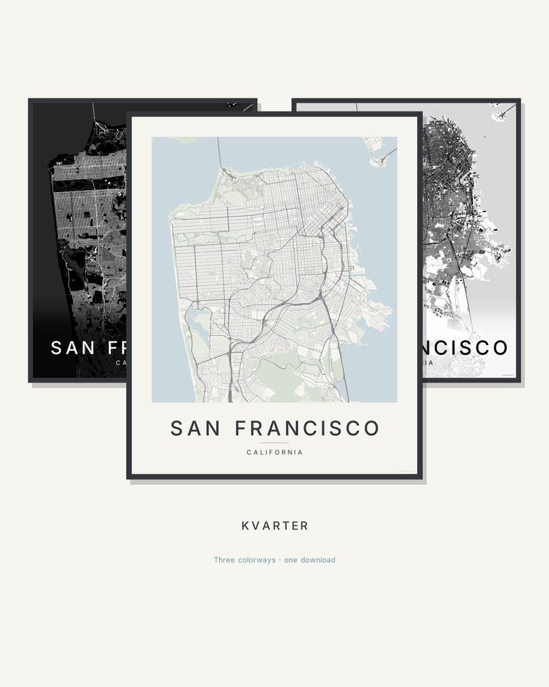 San Francisco map wall art — Listing image 01 — hero
