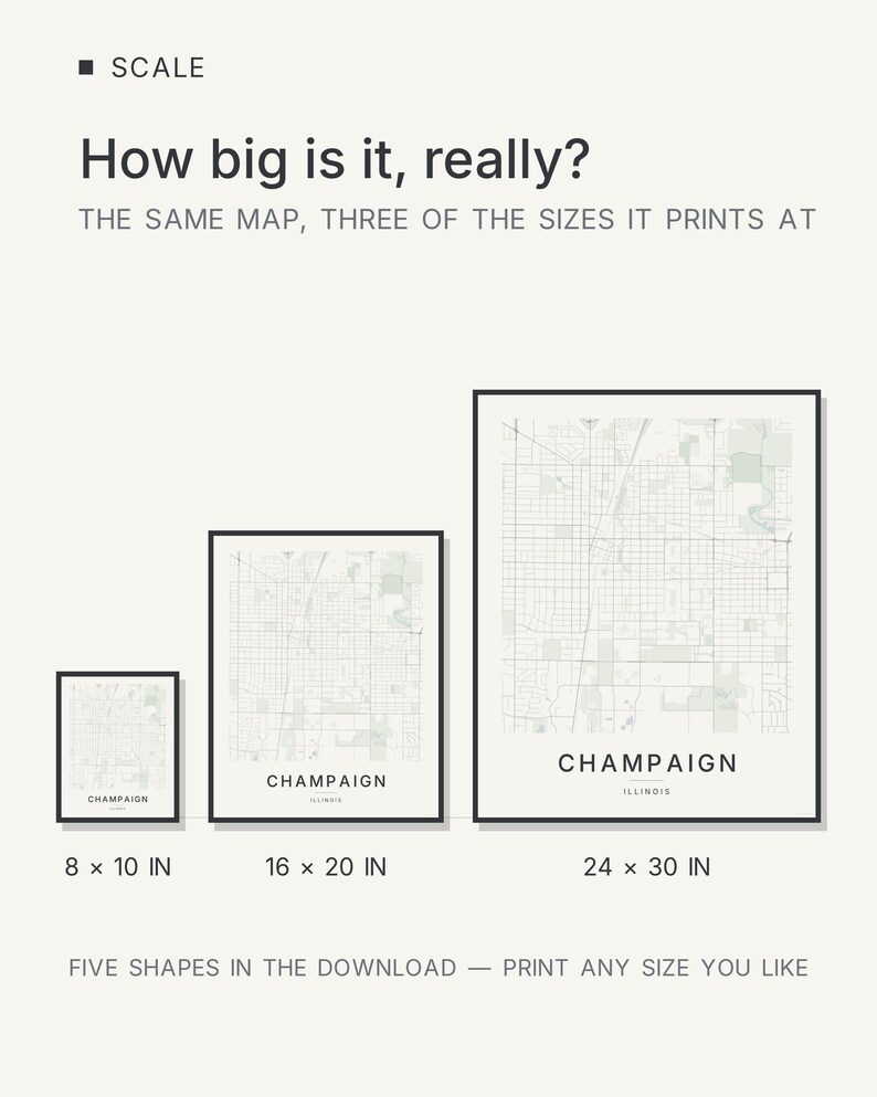 Champaign map wall art — Listing image 08 — hero dark