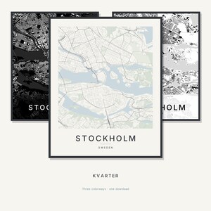 Stockholm Map Print, Stockholm Poster, Scandinavian Wall Art, Minimalist City Map, Sweden Printable, Digital Download, Housewarming Gift image 1