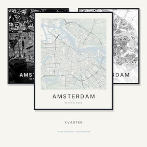 Amsterdam Map Print, Amsterdam Poster, Modern Wall Art, Minimalist City Map, Netherlands Printable, Digital Download, Housewarming Gift
