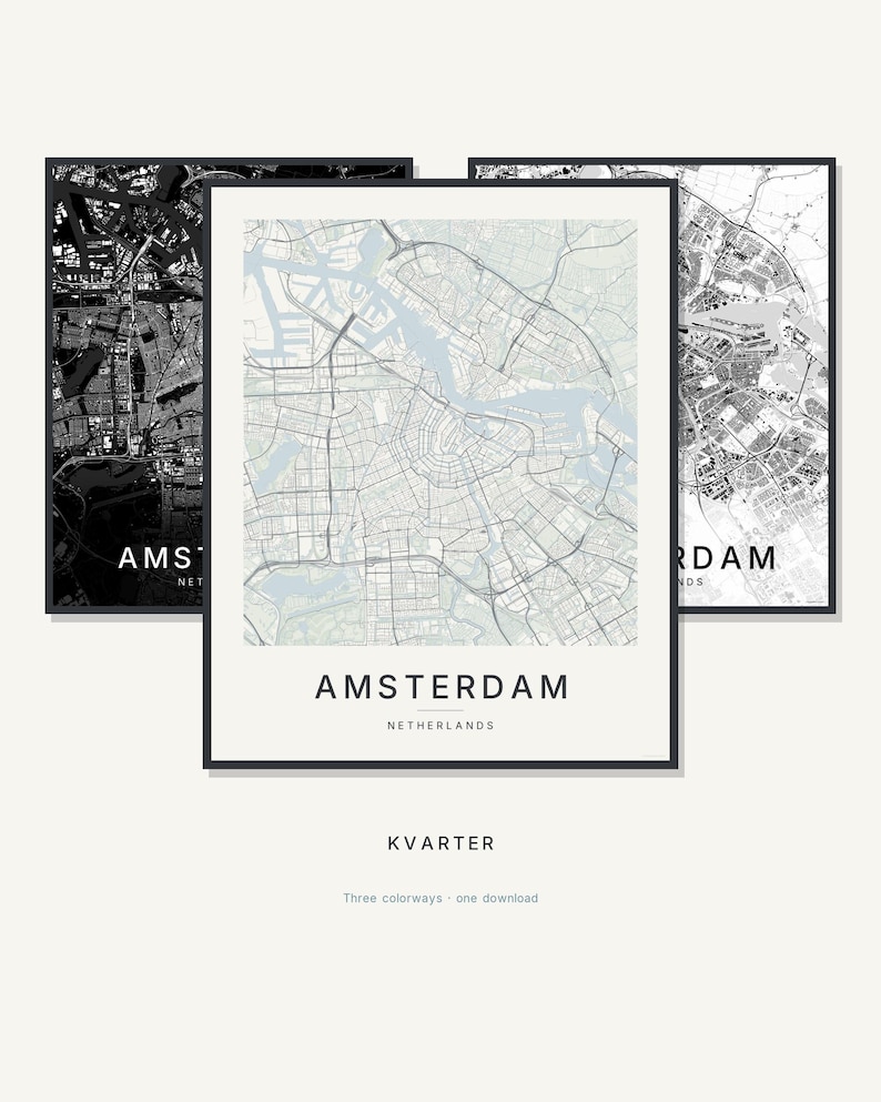 Amsterdam map wall art — Listing image 01 — hero