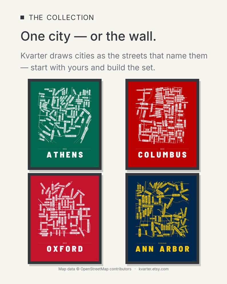 Athens map wall art — Listing image 09 — theline