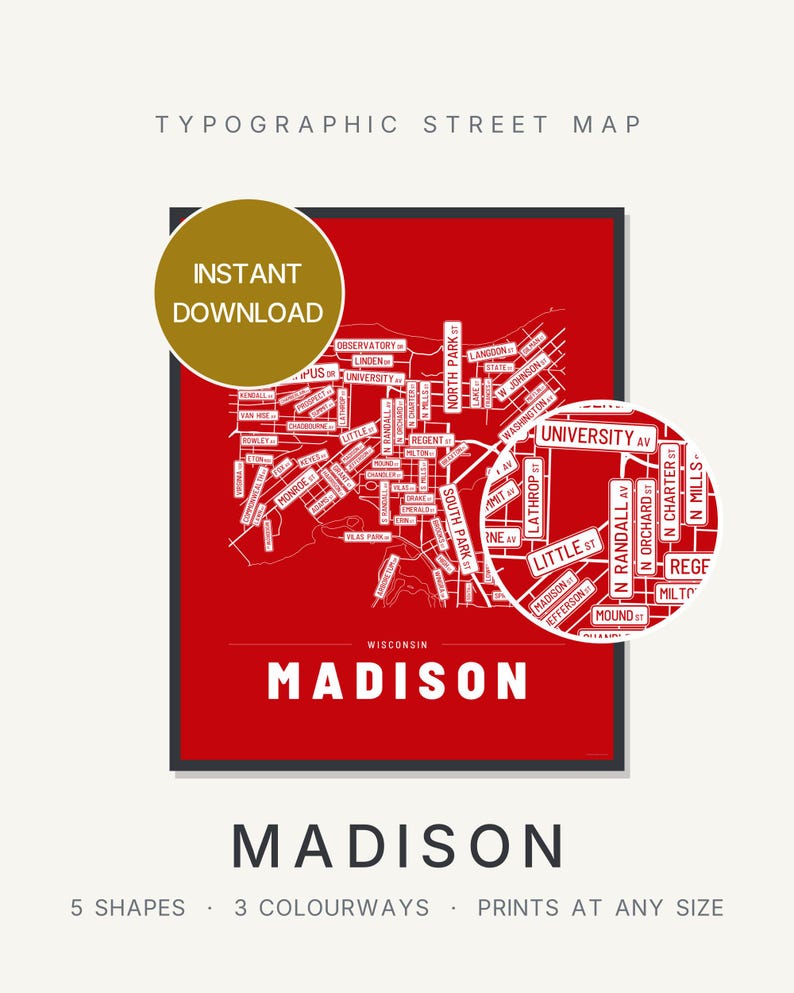 Madison map wall art — Listing image 01 — hero