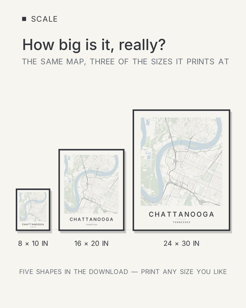 Chattanooga map wall art — Listing image 08 — hero dark