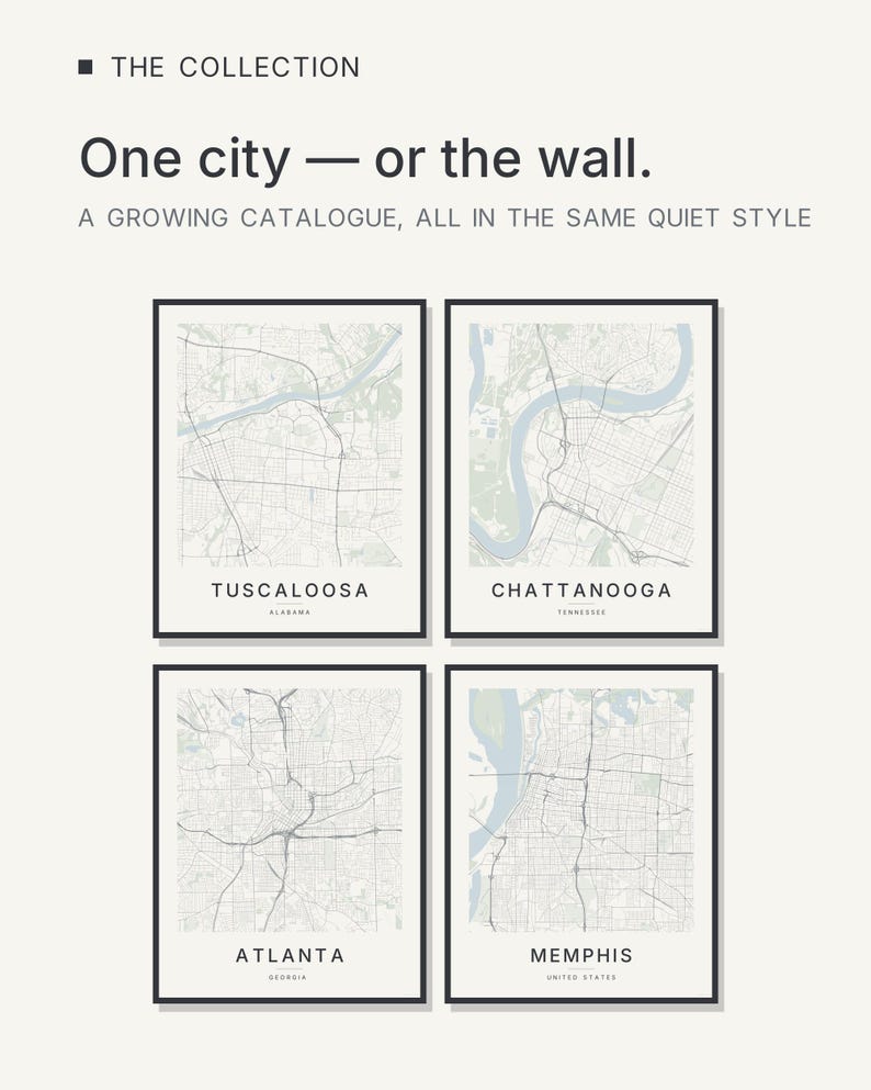 Tuscaloosa map wall art — Listing image 07 — gallerywall