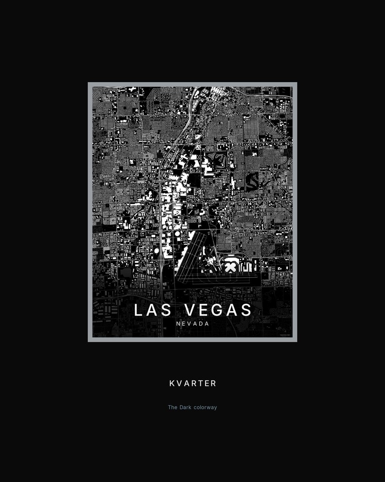 Las Vegas map wall art — Listing image 08 — hero dark