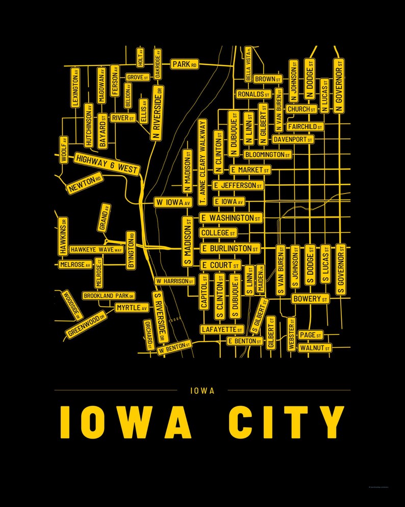 Iowa City map wall art — Listing image 04 — flat