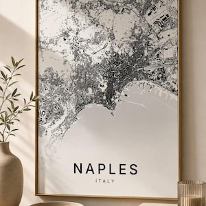 Naples map wall art — Photo of the poster in an interior