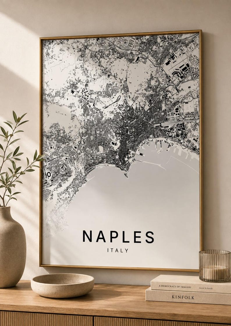 Naples map wall art — Photo of the poster in an interior