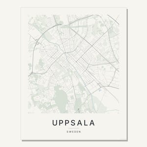 Mapa de Uppsala para imprimir, arte de parede para imprimir, download digital, pôster minimalista do mapa da cidade, decoração escandinava, presente de boas-vindas imagem 3