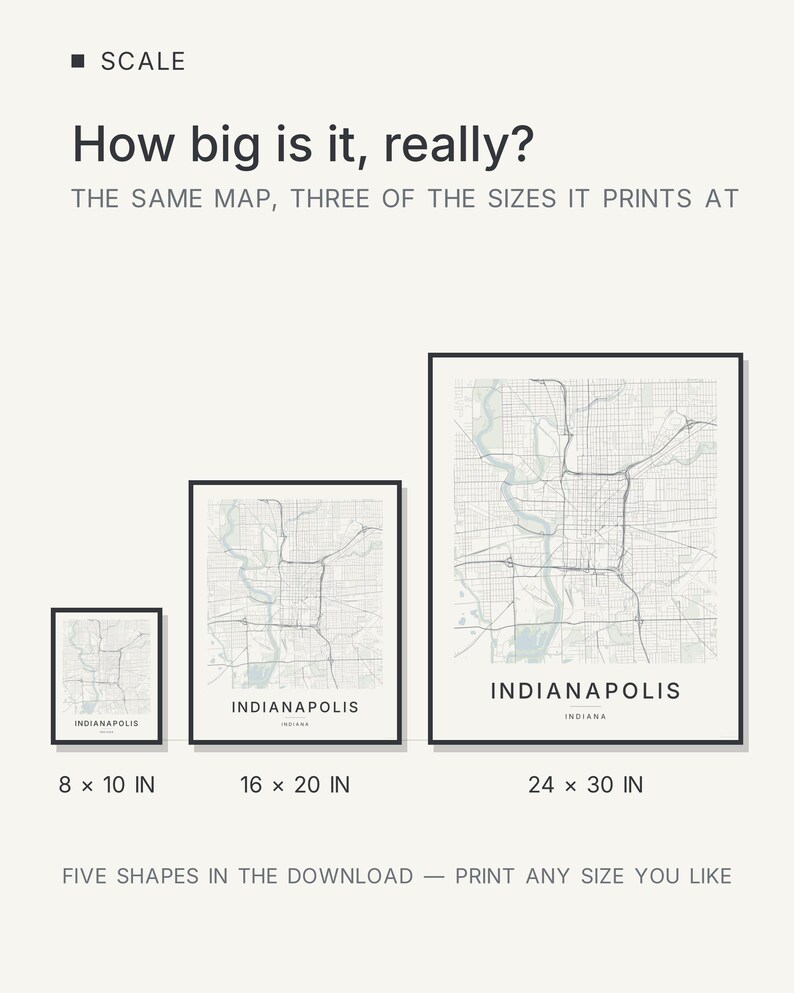 Indianapolis map wall art — Listing image 08 — hero dark