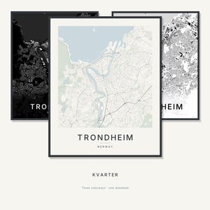 Trondheim map wall art — Listing image 01 — hero
