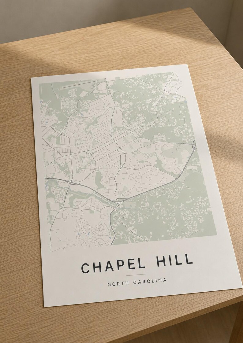 Chapel Hill map wall art — Listing image 03 — flat