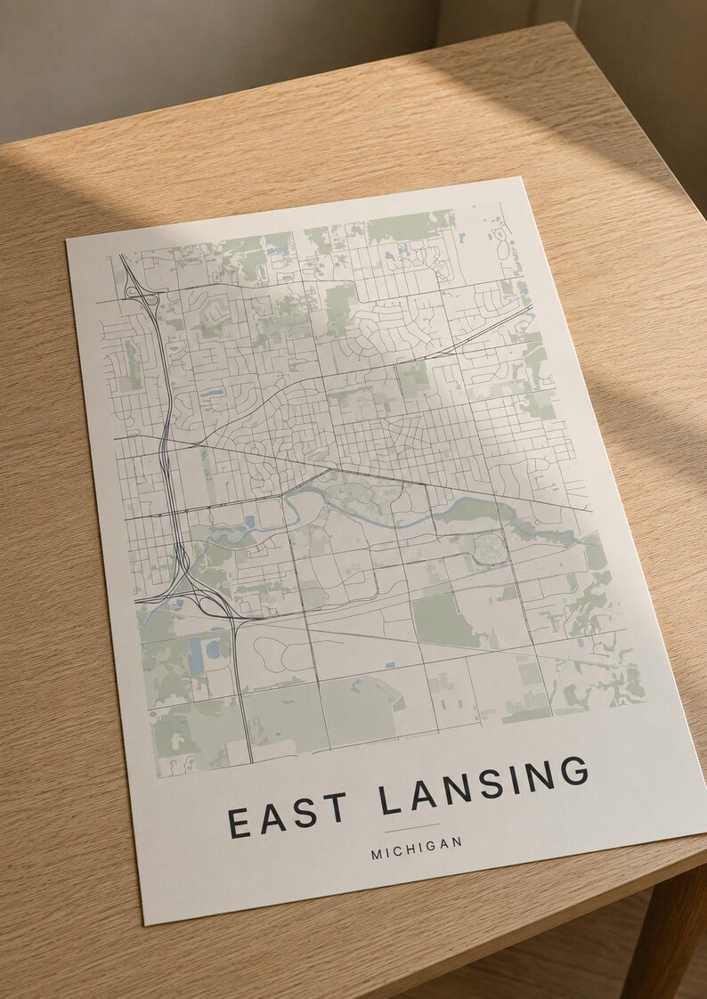 East Lansing map wall art — Listing image 03 — flat