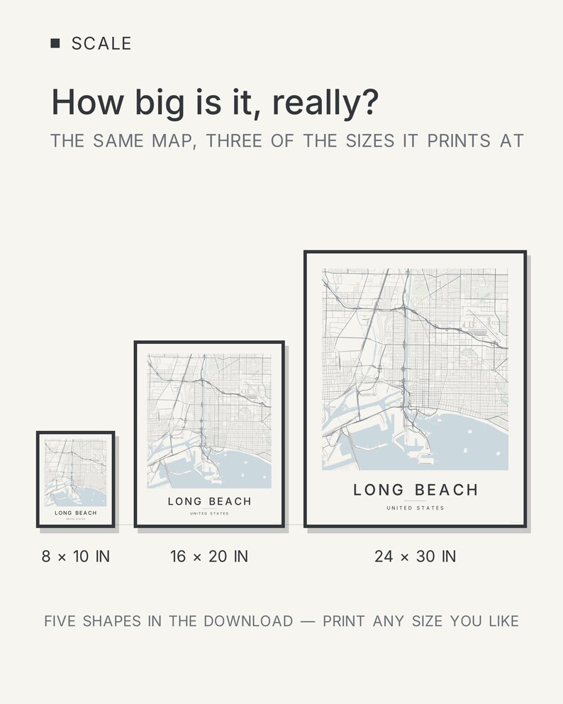 Long Beach map wall art — Listing image 08 — hero dark