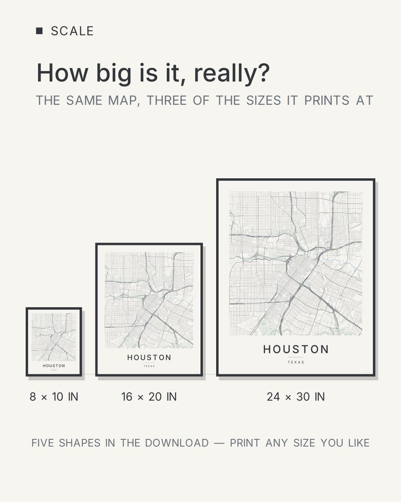 Houston map wall art — Listing image 08 — hero dark