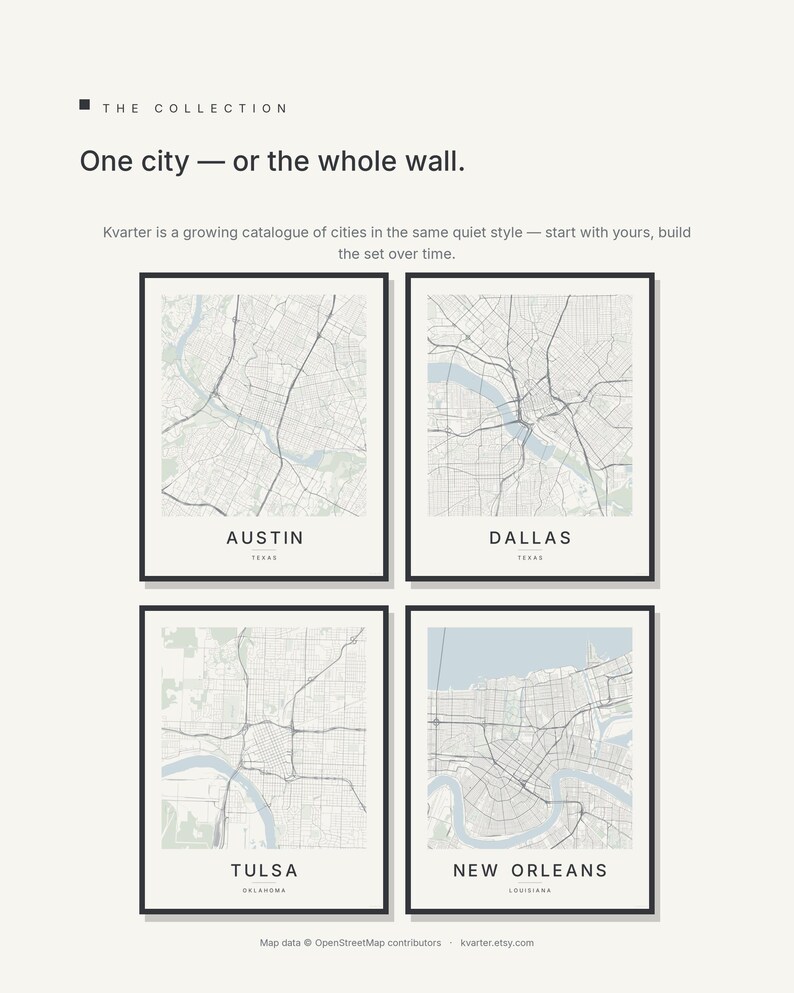 Austin map wall art — Listing image 07 — gallerywall