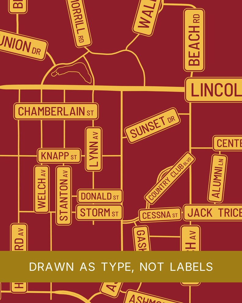 Ames map wall art — Listing image 06 — platecraft