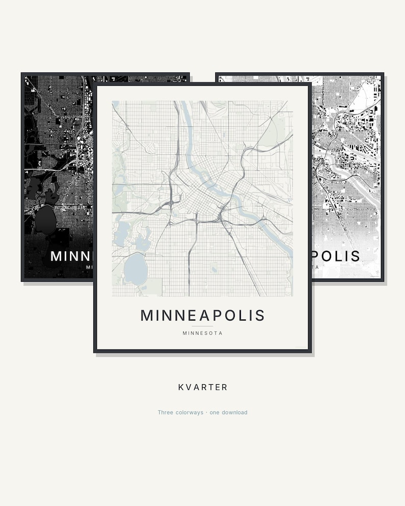 Minneapolis map wall art — Listing image 01 — hero
