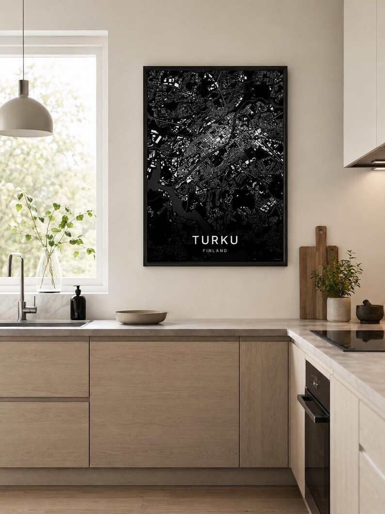 Turku Map Print, Wall Art, Printable, Digital Download, Minimalist City Map Poster, Scandi, Housewarming Gift image 8