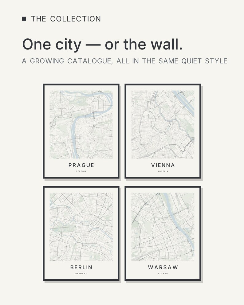 Prague map wall art — Listing image 07 — gallerywall