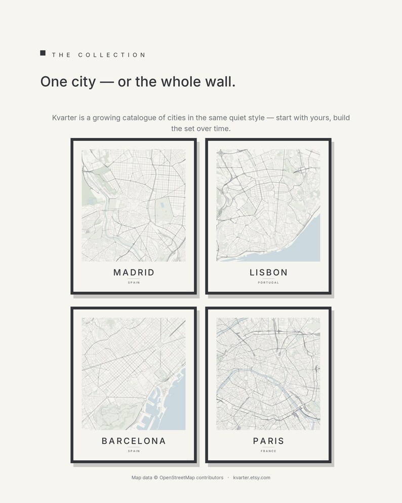 Madrid map wall art — Listing image 07 — gallerywall