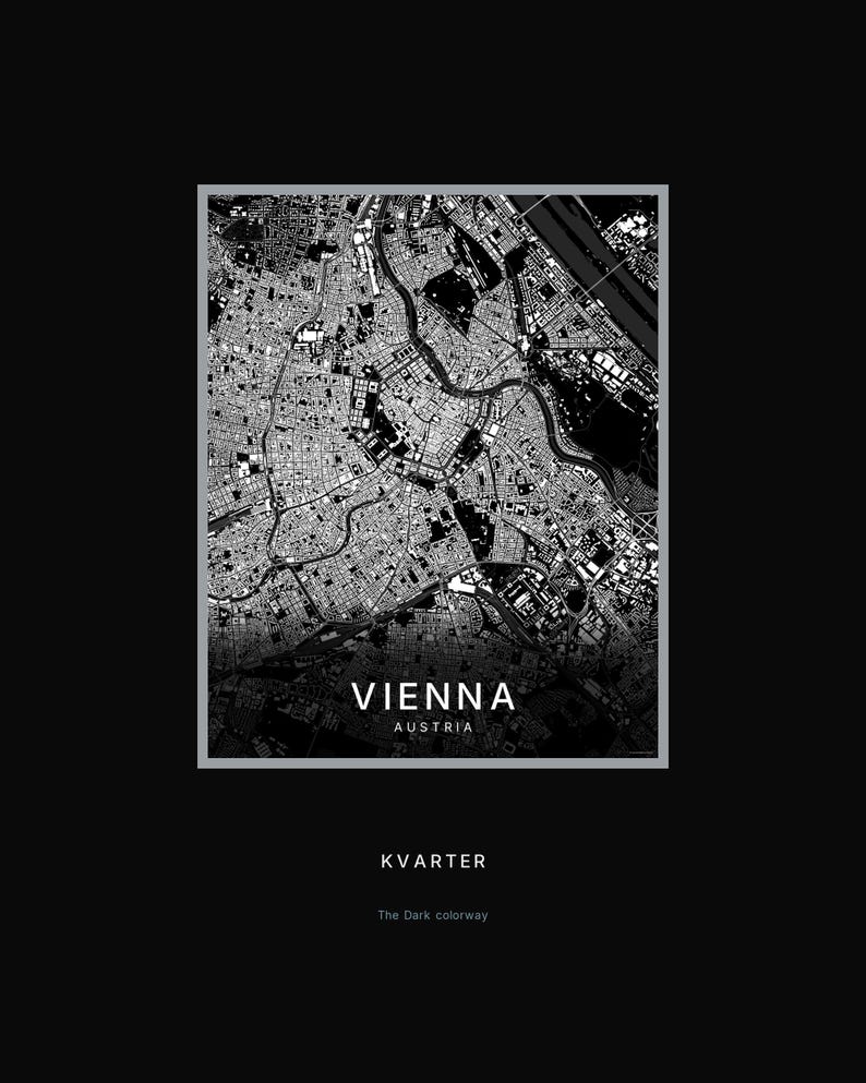 Vienna map wall art — Listing image 08 — hero dark