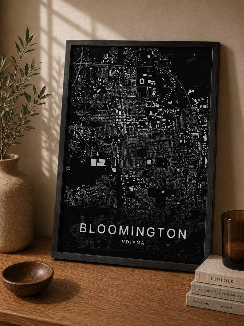 Bloomington map wall art — Listing image 06 — sizes