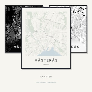 Västerås map wall art — Listing image 01 — hero