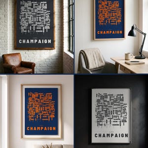 Champaign map wall art — Listing image 02 — rooms