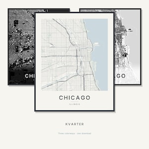 Chicago map wall art — Listing image 01 — hero