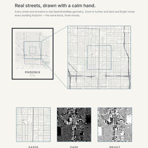 Phoenix map wall art — Listing image 04 — detail