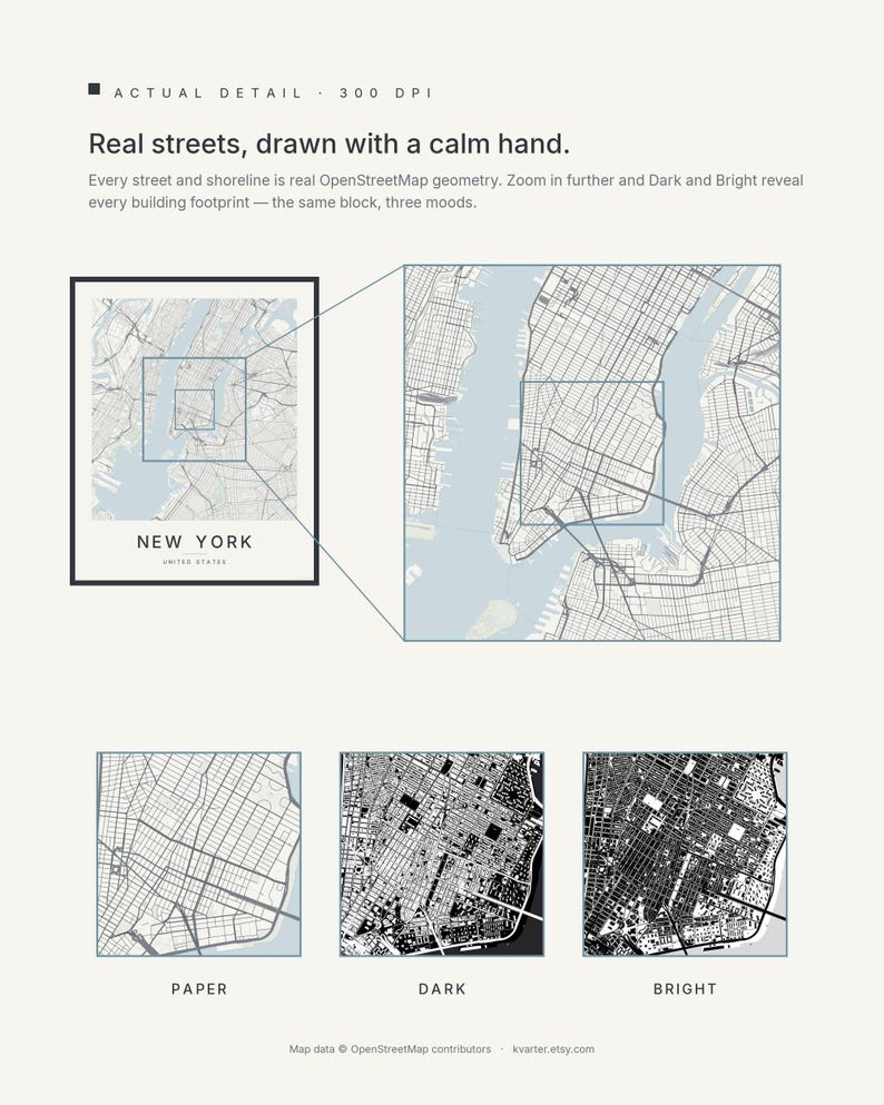 New York map wall art — Listing image 04 — detail
