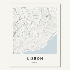 Lisbon map wall art — Listing image 03 — flat