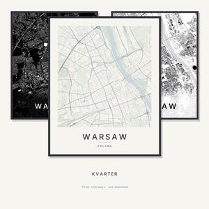 Warsaw Map Print, Warsaw Poster, Modern Wall Art, Minimalist City Map, Poland Printable, Digital Download, Housewarming Gift