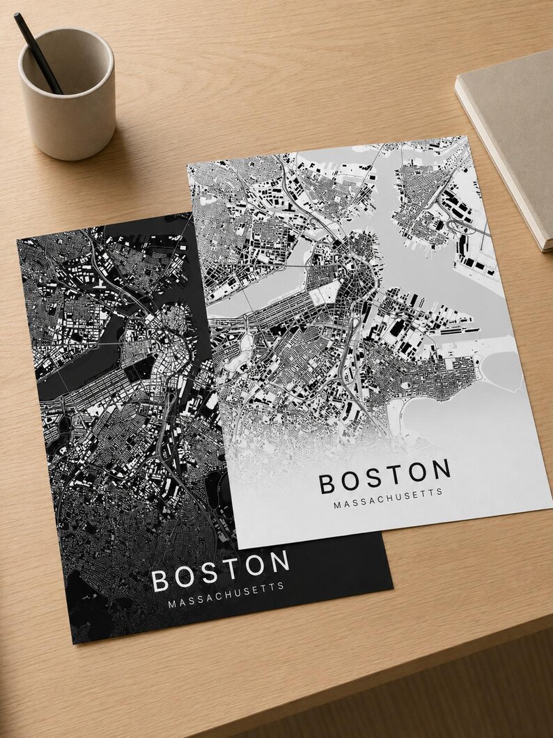 Boston map wall art — Listing image 03 — flat