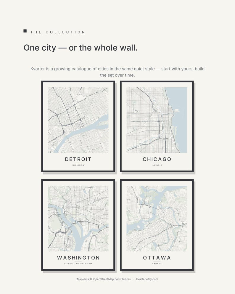 Detroit map wall art — Listing image 07 — gallerywall