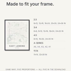 East Lansing map wall art — Listing image 07 — gallerywall