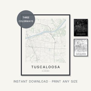 Tuscaloosa map wall art — Listing image 01 — hero