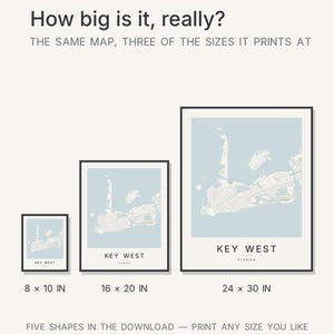 Key West map wall art — Listing image 08 — scale
