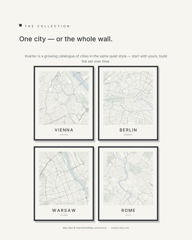 Vienna map wall art — Listing image 06 — sizes